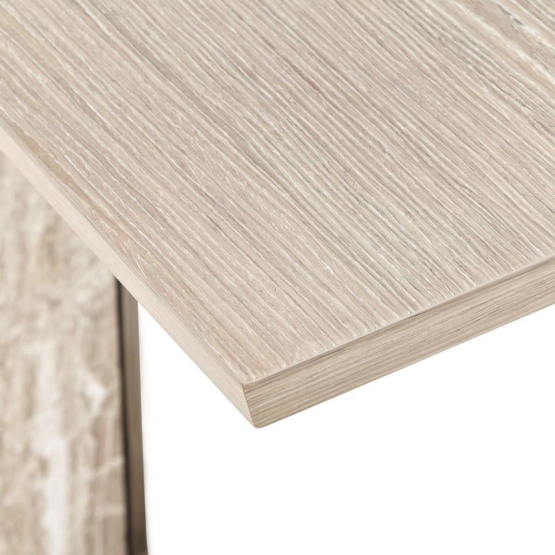 Lotus Bay - C-Shaped Accent Table - Sand - R&R Furniture Gallery (Fountain Valley, CA)