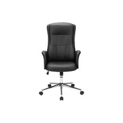 Black 8th Street ergonomic office swivel chair with adjustable height and supportive design, suitable for modern workspace comfort.