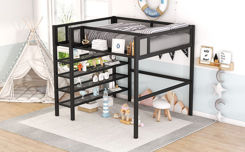 Loft Bed With 4 Tier Shelves And Storage - R&R Furniture Gallery (Fountain Valley, CA)