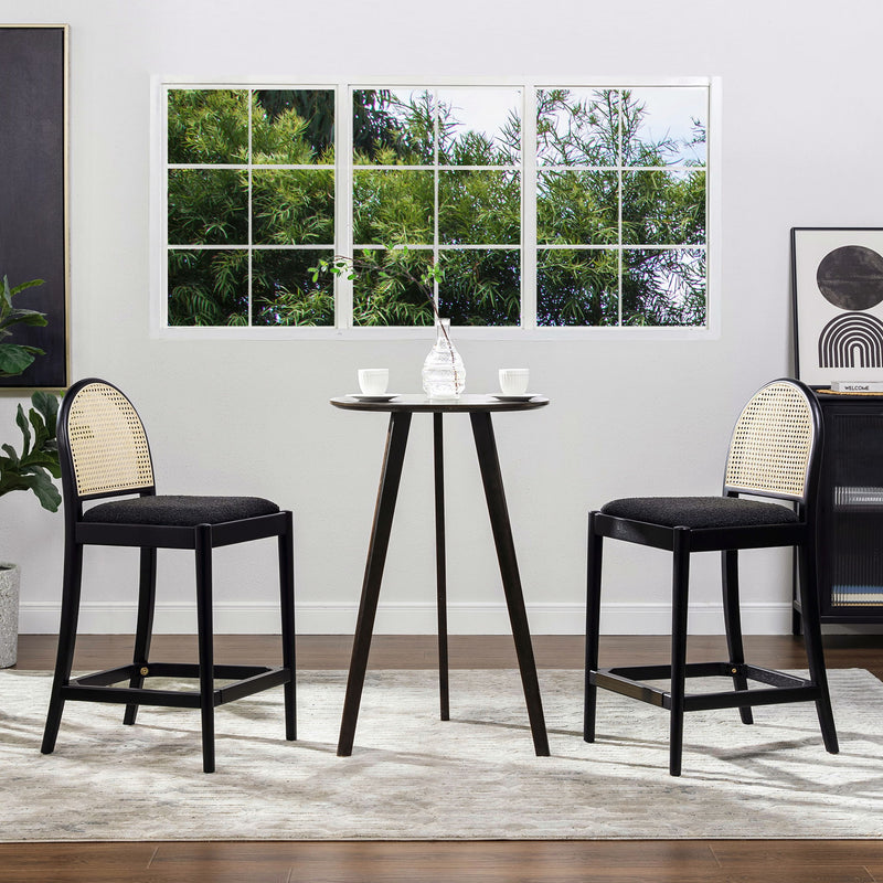 Panama - Curved Back Cane Counter Stool (Set of 2) - R&R Furniture Gallery (Fountain Valley, CA)