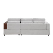 Noble House stationary sectional sofa with upholstered cushions and reversible armrests, ideal for modern living room seating.