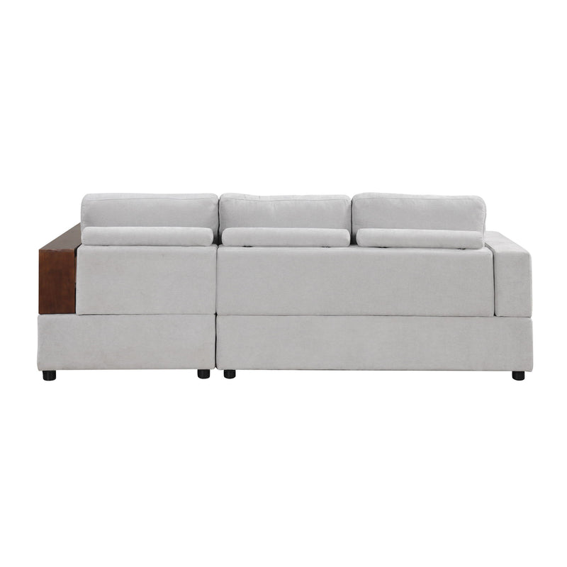 Noble House stationary sectional sofa with upholstered cushions and reversible armrests, ideal for modern living room seating.
