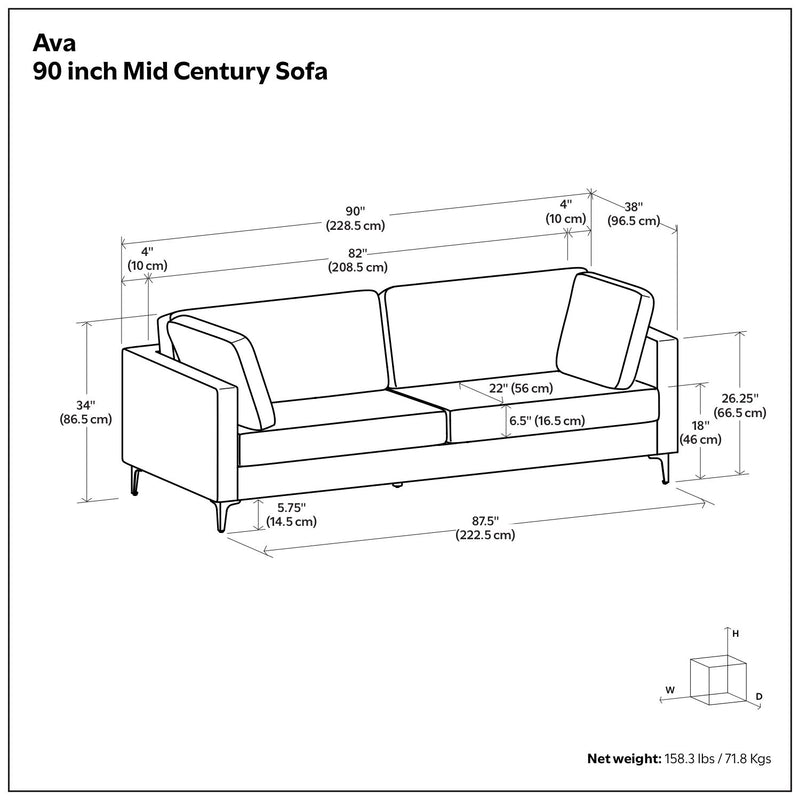 Ava - Mid Century Sofa, Upholstered - R&R Furniture Gallery (Fountain Valley, CA)