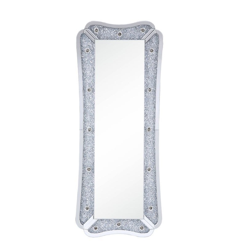 Noralie - 63" Floor Mirror With Faux Diamonds - Mirrored - R&R Furniture Gallery (Fountain Valley, CA)