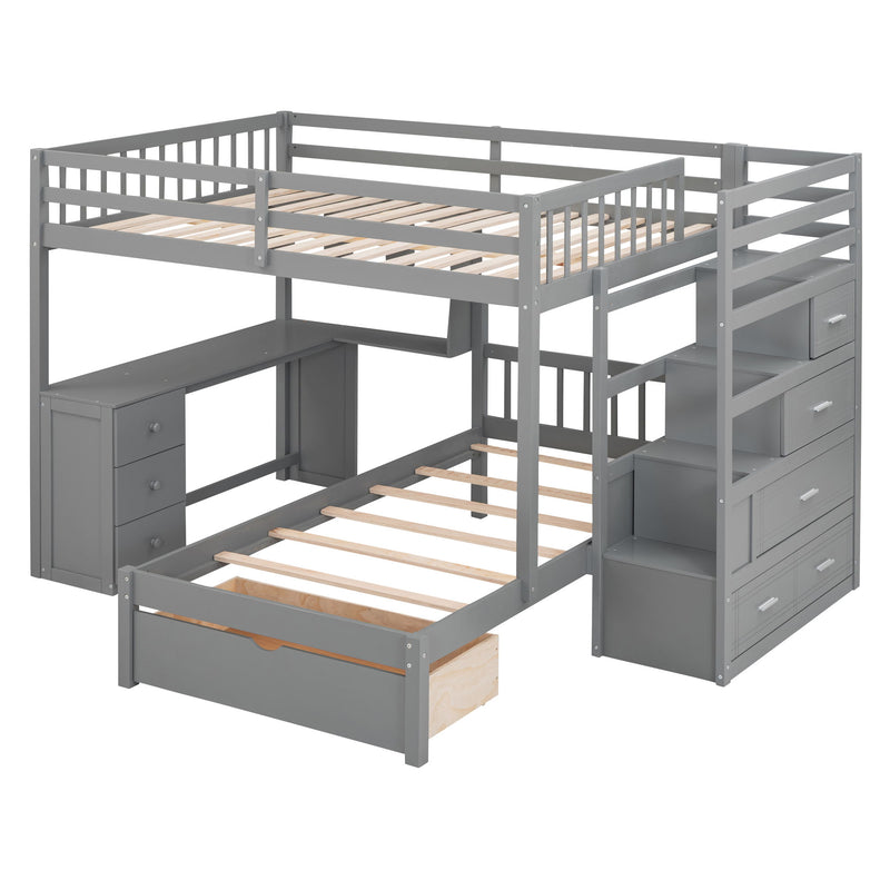 Bunk Bed With Desk, Drawers And Shelves - R&R Furniture Gallery (Fountain Valley, CA)