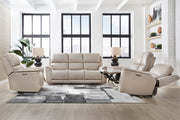 Parker Living Easton Zero Gravity Power Reclining 3-Piece Sofa Set with plush cushions and modern design in a living room setting.