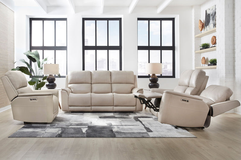 Parker Living Easton Zero Gravity Power Reclining 3-Piece Sofa Set with plush cushions and modern design in a living room setting.