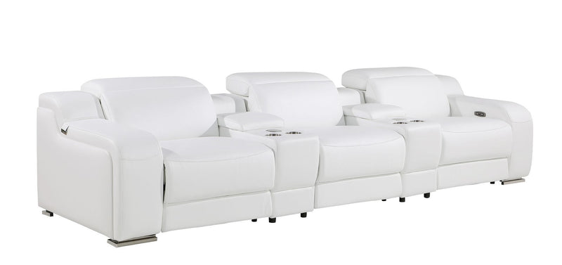 1116 - 5-Piece Modular Power Reclining Sofa In With 3 Power Recliners & Power Headrests
