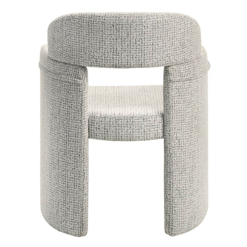 Pair of ACME Kyree arm chairs with plush chenille upholstery and walnut wood legs, set of two for modern living spaces.
