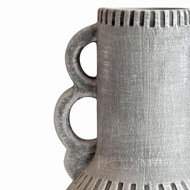 Earthenware - Aztec Handled Flower Vase - Slate - R&R Furniture Gallery (Fountain Valley, CA)