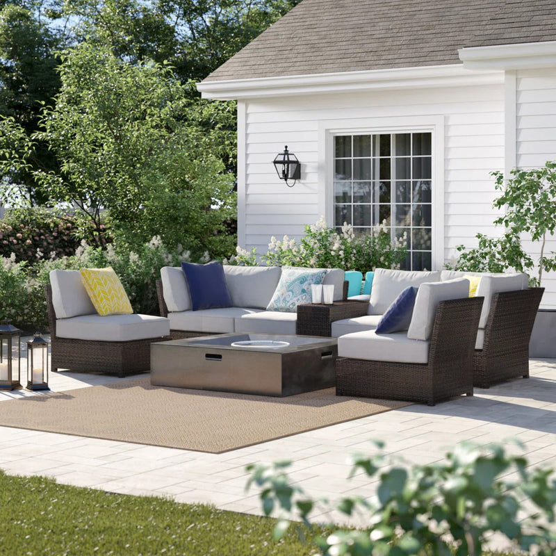 Contemporary Patio Seating Set With Fire Pit - R&R Furniture Gallery (Fountain Valley, CA)