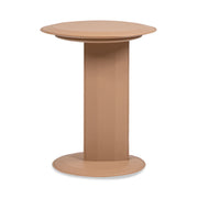 Mode - Leatherette Round C-Shaped Sofa Side Table - Saddle Brown - R&R Furniture Gallery (Fountain Valley, CA)