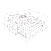 Gustavo - Sofa, Pull Out Bed, Storage Chaise, USB And Cup Holders - Beige - R&R Furniture Gallery (Fountain Valley, CA)