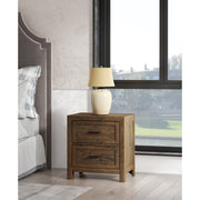 Rustic 2 Drawer Nightstand - Brown - Wood - R&R Furniture Gallery (Fountain Valley, CA)