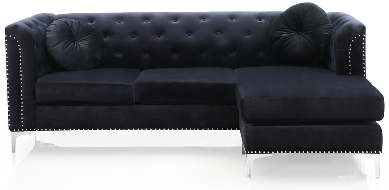 Glory Furniture Pompano Micro Suede Sofa Chaise from the stationary sectional collection, featuring plush upholstery and a modern design.