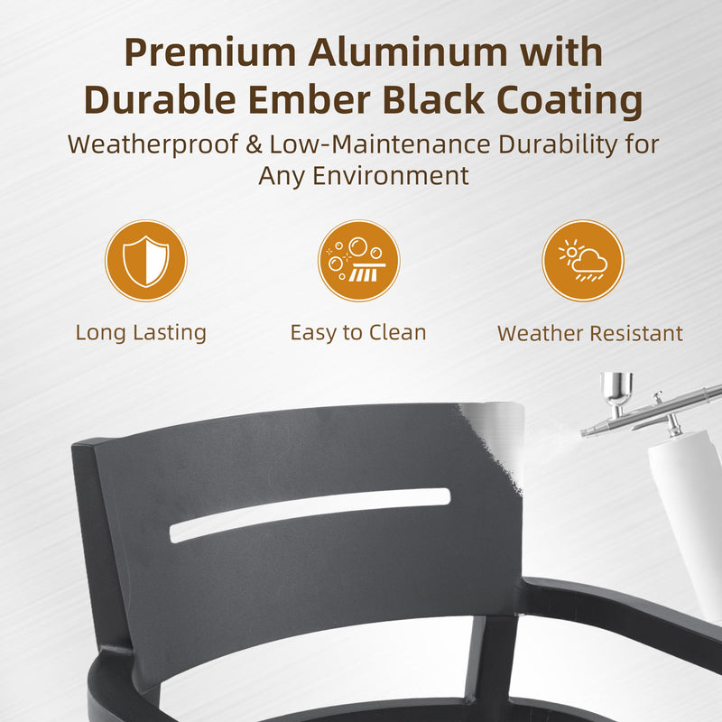 Outdoor Patio Dining Set, Squircle Dining Table, Dining Chairs With Sunbrella Cushions - R&R Furniture Gallery (Fountain Valley, CA)