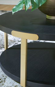 Shylore - Occasional Table Set (Set of 3) - Black / Brass Finish - R&R Furniture Gallery (Fountain Valley, CA)
