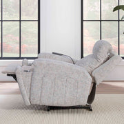 Parker Living Armstrong massage recliner chair with heat, massage functions, and auto-glide feature, shown in a modern living room setting.
