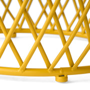 Noble House Alamera side table with a sleek, modern design, featuring a round top and metal frame for living room decor.