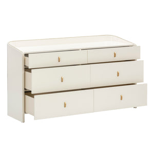 Collins - 6-Drawer Dresser - Cream - R&R Furniture Gallery (Fountain Valley, CA)