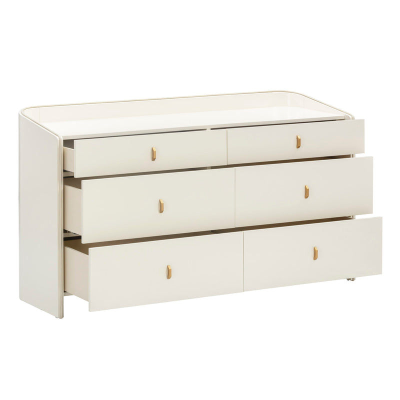 Collins - 6-Drawer Dresser - Cream - R&R Furniture Gallery (Fountain Valley, CA)