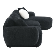 Lucifer - Sectional Sofa With 3 Pillows - Black Shimmer Chenille - R&R Furniture Gallery (Fountain Valley, CA)