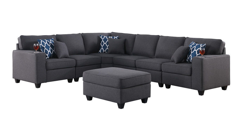 Cooper - Sectional Sofa With Ottomans And Cupholder - R&R Furniture Gallery (Fountain Valley, CA)
