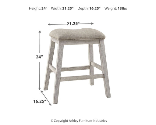 Skempton - Upholstered Stool (Set of 2) - White - R&R Furniture Gallery (Fountain Valley, CA)