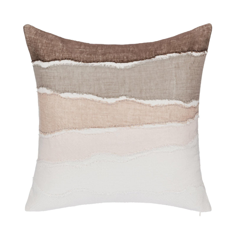 Bikram - 22" x 22" LN Pillow - Ivory / Mocha Cream - R&R Furniture Gallery (Fountain Valley, CA)