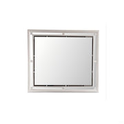 Silver Champagne Alana mirror by Glory Furniture featuring a sleek, modern design with a reflective glass surface.