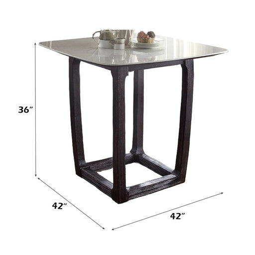 Razo - Counter Height Table With Marble Top - Marble Top & Weathered Espresso - R&R Furniture Gallery (Fountain Valley, CA)