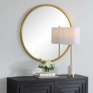 34" Round Mirror - Gold Leaf