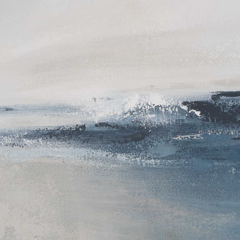 Above The Waterline - Abstract Painting - Blue / Gray / White