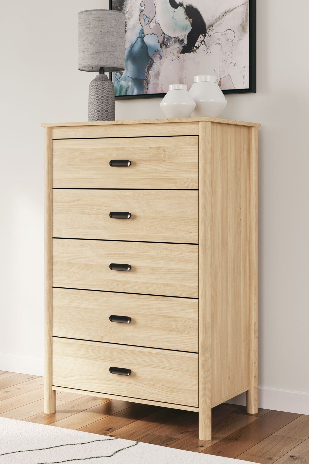 Cabinella - Five Drawer Chest - Tan - R&R Furniture Gallery (Fountain Valley, CA)