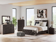 Charcoal-colored Prendonea dresser and mirror by Signature Design Ashley, featuring sleek wood finish and modern bedroom furniture style.