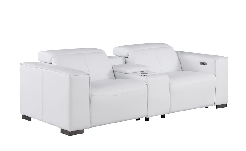 1208 - Modular Leather Set With 6 Power Recliners & Power Headrests
