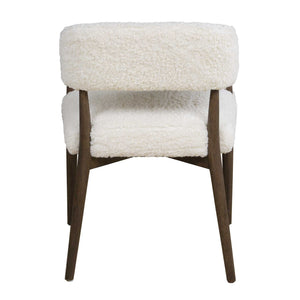 Austell - Shearling Dining Chair - Brown / White