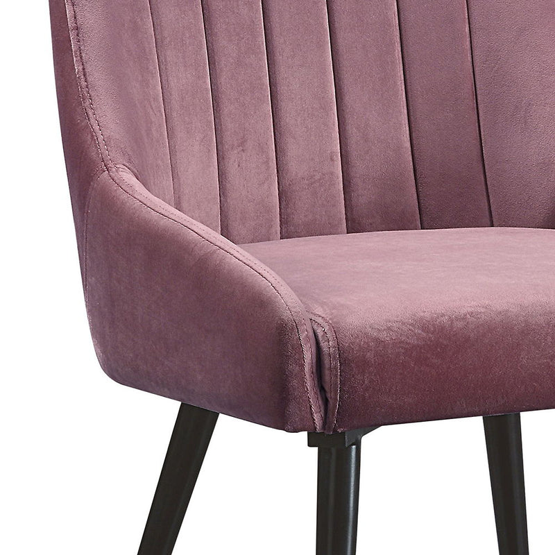 Riley - Side Chair (Set of 2) - Pink Fabric & Black - R&R Furniture Gallery (Fountain Valley, CA)