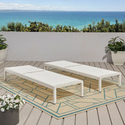 Noble House outdoor patio chaise lounge with five reclining positions, featuring a modern design and cushioned seating.