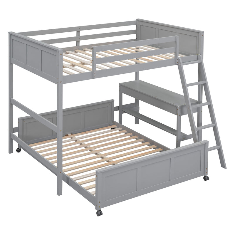 Full Over Full Bunk Bed With Desk - R&R Furniture Gallery (Fountain Valley, CA)