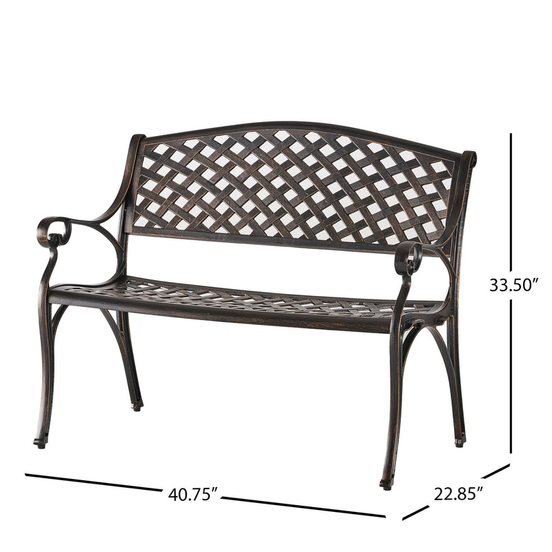Spencer - Cast Bench - Copper - R&R Furniture Gallery (Fountain Valley, CA)