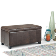 Dover - Storage Ottoman Bench - Distressed Brown - R&R Furniture Gallery (Fountain Valley, CA)