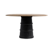Round dining table by Classic Home, 55-inch Lunen Soft Reef Noir dining table with a modern design and smooth surface.