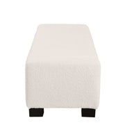 Textured Boucle Ottoman Bench With Hinged Lid For Seating And Storage - Beige - R&R Furniture Gallery (Fountain Valley, CA)