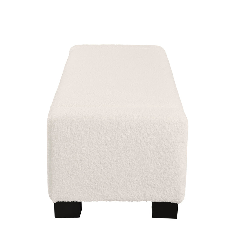 Textured Boucle Ottoman Bench With Hinged Lid For Seating And Storage - Beige - R&R Furniture Gallery (Fountain Valley, CA)