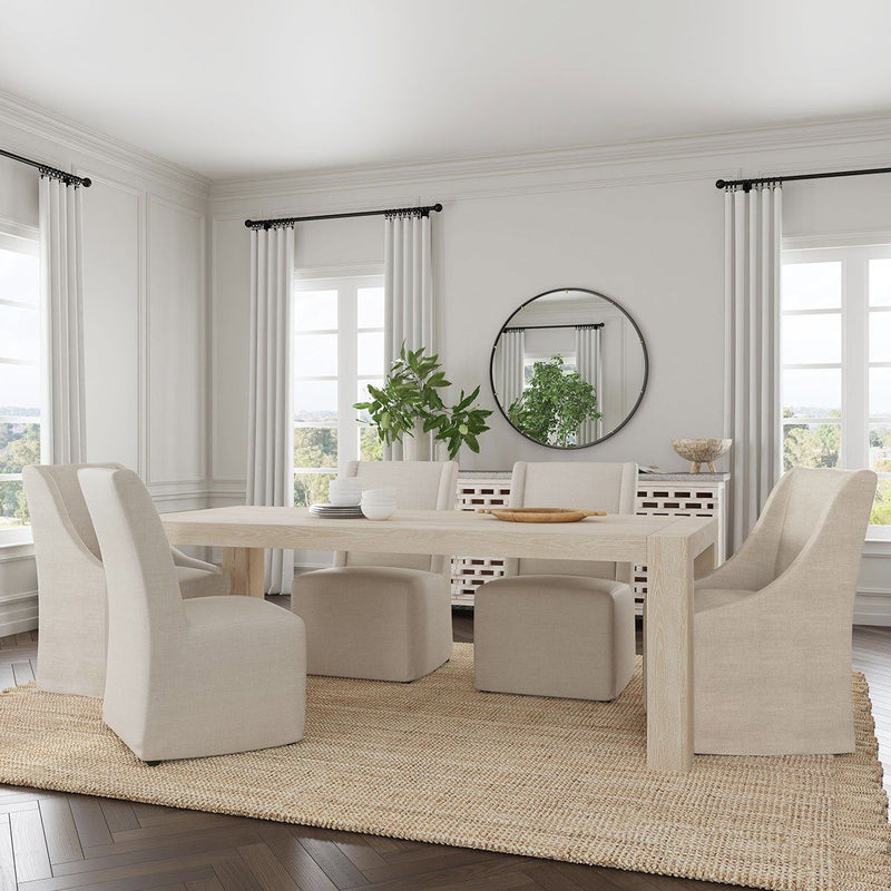 Warwick - Upholstered Rolling Dining Chair - R&R Furniture Gallery (Fountain Valley, CA)