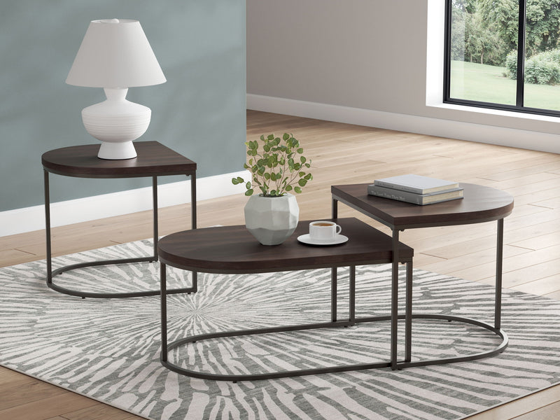 Vanmore - Occasional Table Set (Set of 3) - Dark Brown - R&R Furniture Gallery (Fountain Valley, CA)