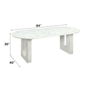 Zayn - Dining Table - White Natrual Marble Top & White - R&R Furniture Gallery (Fountain Valley, CA)