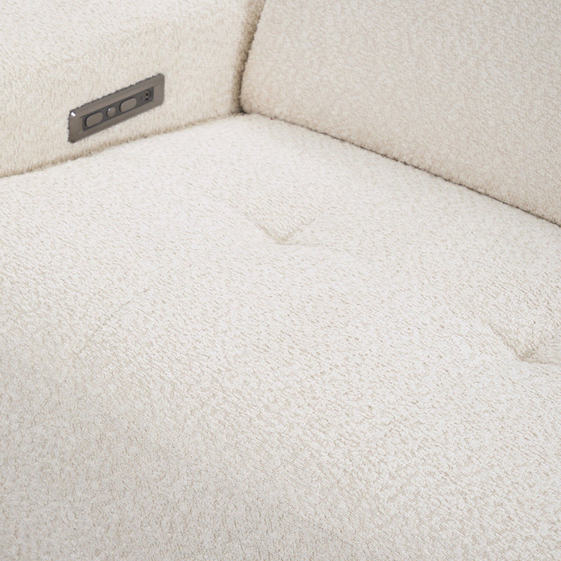 Darrow - Upholstered Power Recliner Sofa - Ivory - R&R Furniture Gallery (Fountain Valley, CA)