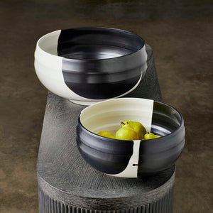 Split Personality - Large Bowl - Black / White